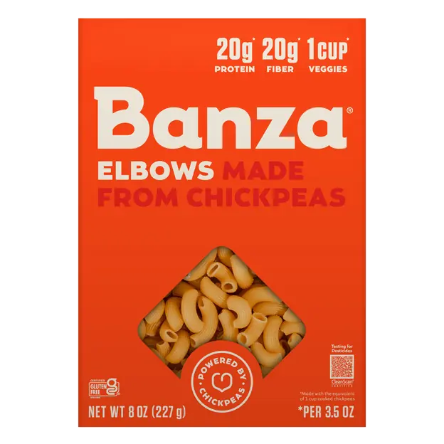 Gluten Free 20g Protein Fiber Elbows Chickpea Pasta