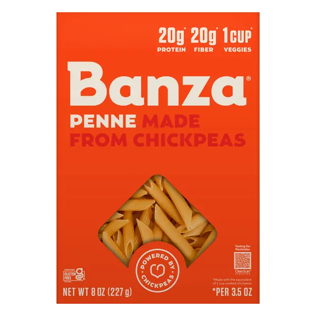 Gluten Free 20g Protein Fiber Penne Chickpea Pasta