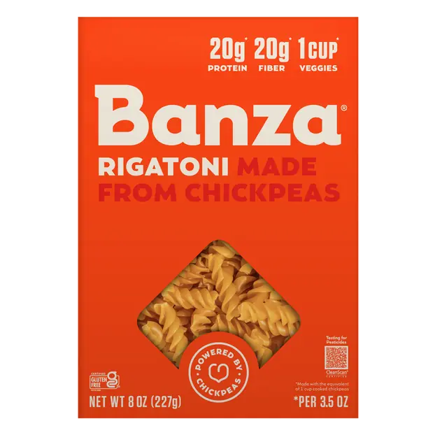 Gluten Free 20g Protein Fiber Rigatoni Chickpea Pasta