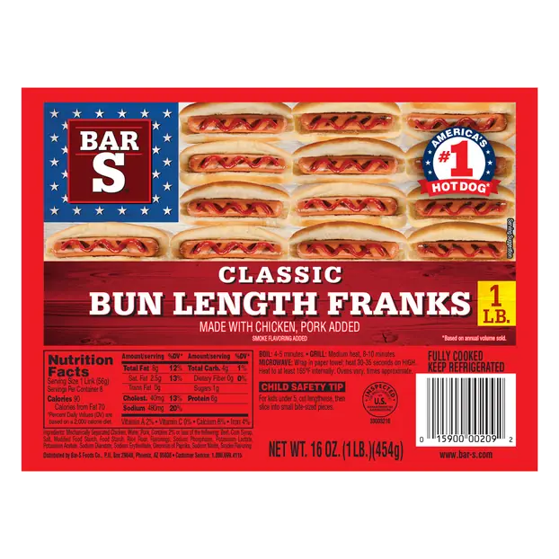 Bun Length Classic Chicken & Pork Franks - 8 ct