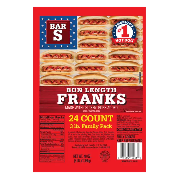 Bun Length Franks Family Pack - 24 ct