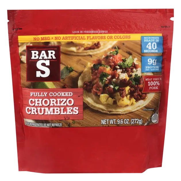Bar S Fully Cooked Chorizo Crumbles 9.6 oz