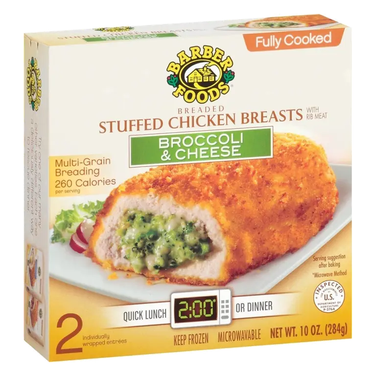 Broccoli & Cheese with Rib Meat Breaded Stuffed Chicken Breasts