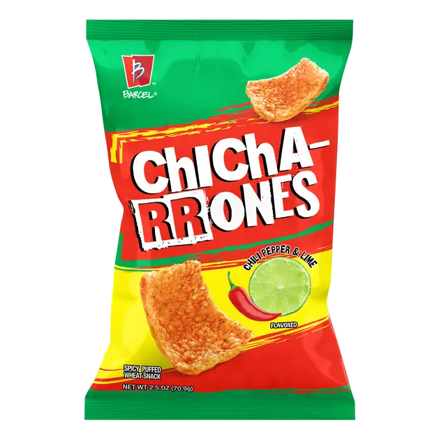 Barcel Chicharrones Chili Pepper & Lime Puffed Wheat Chicharrones