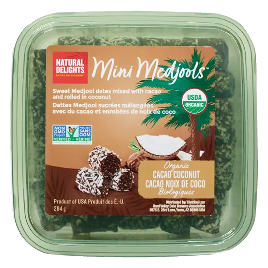 Natural Delights Mini Medjools Date Rolls Organic Cocoa Coconut 283 g