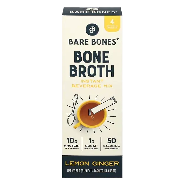 Bone Broth Lemon Ginger Instant Beverage Mix
