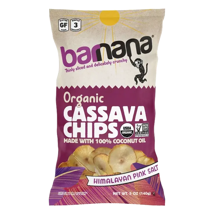 Barnana Organic Cassava Chips Himalayan Pink Sea Salt, 5oz
