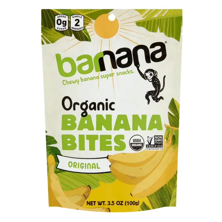 Organic Chewy Banana Bites, the Super Potassium Snack, Original