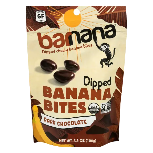 Organic Chewy Dipped Dark Chocolate Banana Bites