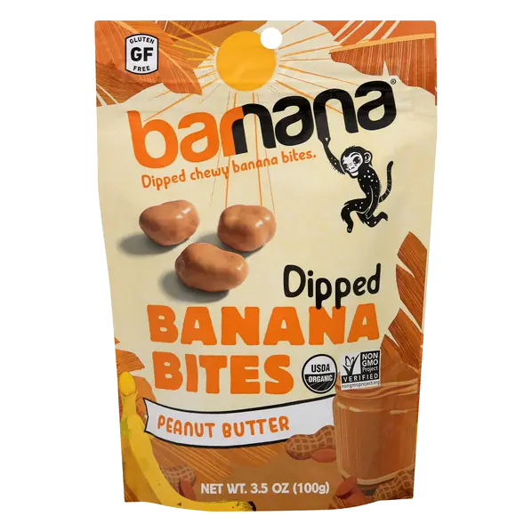 Organic Chewy Dipped Peanut Butter Banana Bites