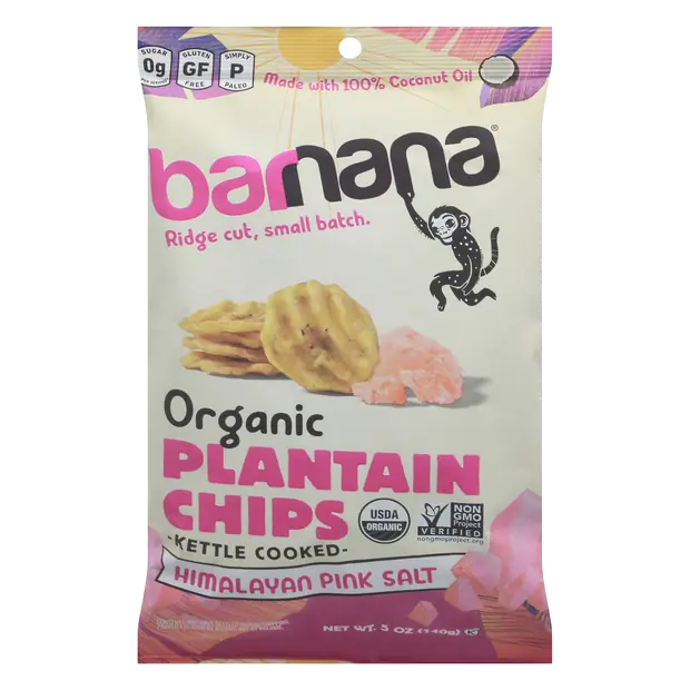 Organic Gluten Free Himalayan Pink Sea Salt Plantain Chips