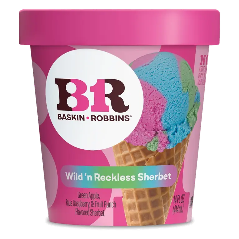 Wild 'n Reckless Sherbet Green Apple, Blue Raspberry & Fruit Punch Flavored Sherbet