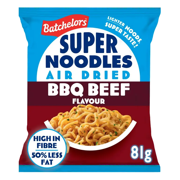Super Noodles Air Dried Low Fat BBQ Beef Flavour Instant Noodles 81g