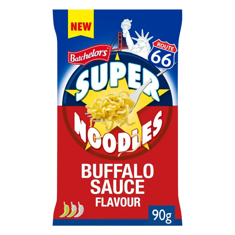 Super Noodles Amercian Buffalo Sauce Flavour Noodle Block 90g
