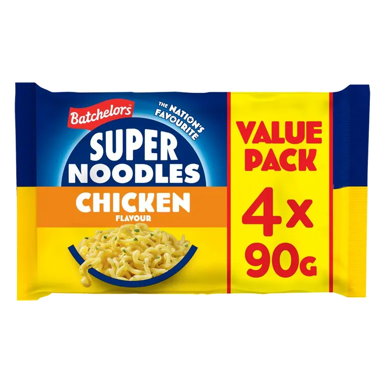 Super Noodles Chicken Instant Noodle Block Multipack 4x90g