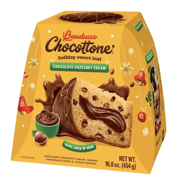 Bauducco Chocottone Chocolate Hazelnut Cream Soft Holiday Sweet Loaf, 16oz