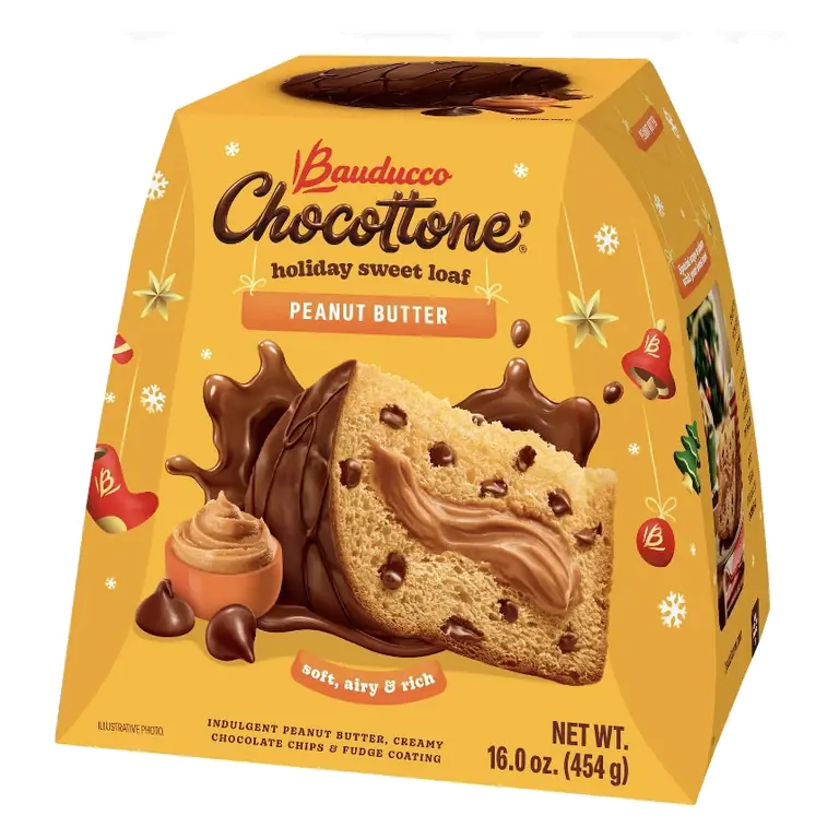 Bauducco Chocottone Peanut Butter Soft Holiday Sweet Loaf, 16oz