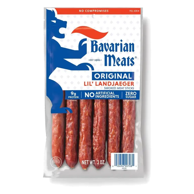 Bavarian Lil Landjaeger Meat Sticks - 9g Protein - 3oz