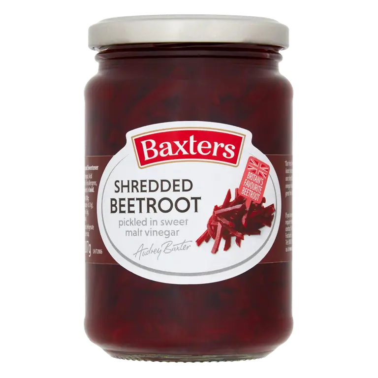 Shredded Beetroot Pickled in Sweet Malt Vinegar 340g (207g*)