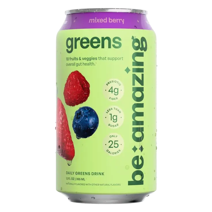 Be Amazing Greens On The Go - 10 Organic Fruits & Veggies, 4g Fiber, 25 Cal - Mixed Berry Greens Juice - 12 fl oz - Vegan, Gluten-Free