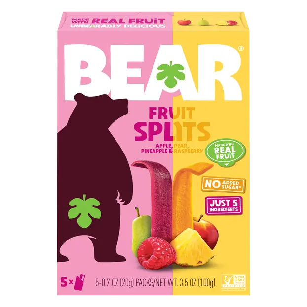 Apple Pear Pineapple Raspberry Fruit Splits - 5 ct