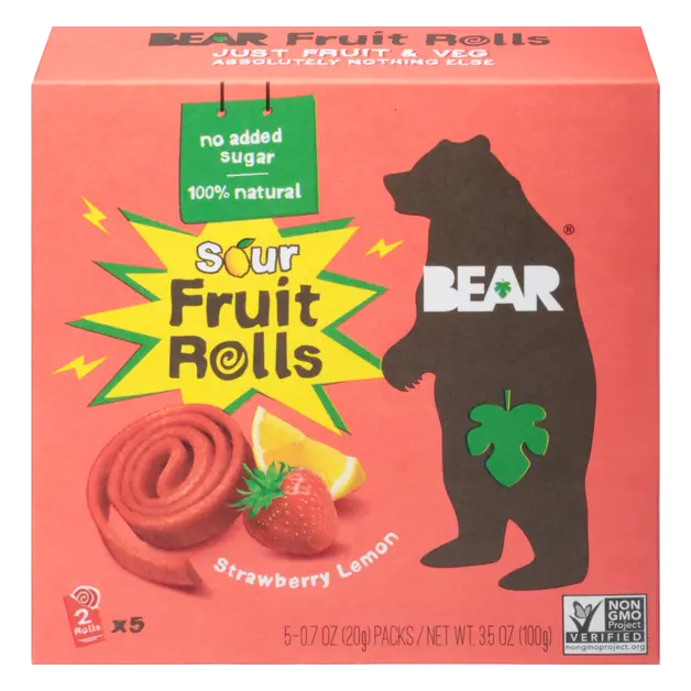 Sour Fruit Rolls Strawberry Lemon - 5 ct