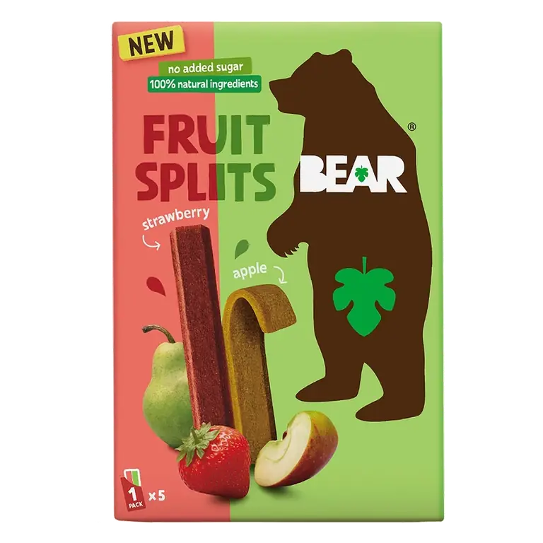 BEAR Strawberry Apple Fruit Splits, 3.5oz