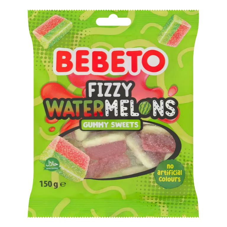 Bebeto Fizzy Watermelons Gummy Sweets 150g