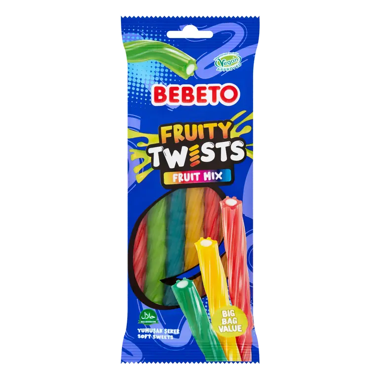 Bebeto Fruity Twists Fruit Mix Soft Sweets 180g