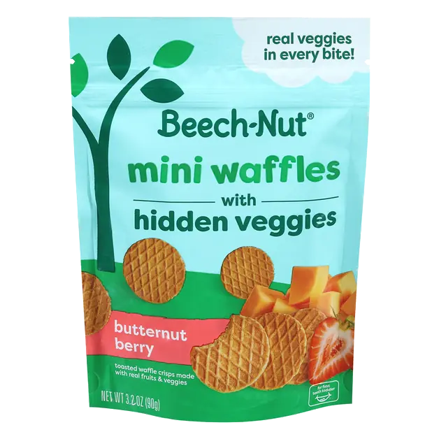 Butternut Berry Mini Waffles with Hidden Veggies
