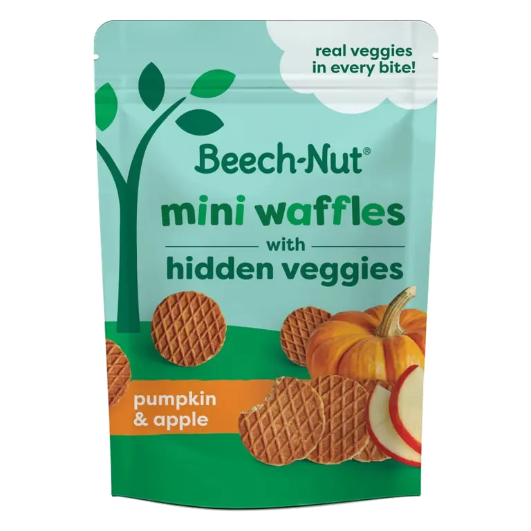 Pumpkin, Apple & Cinnamon Mini with Hidden Veggies Toddlers 12 Months+ Waffles