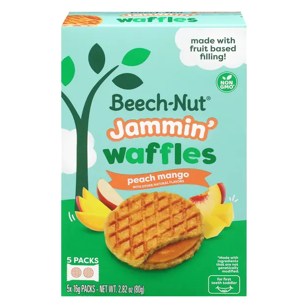 Toddler Jammin' Peach Mango Waffles - 5 ct