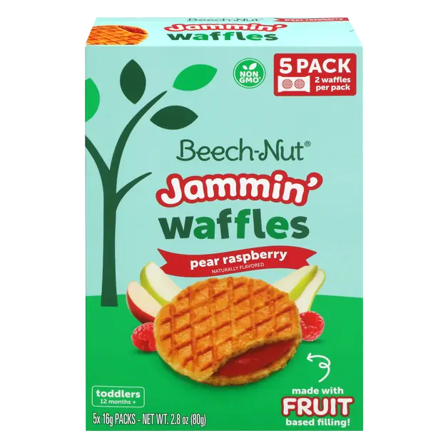 Toddler Jammin' Pear Raspberry Waffles - 5 ct