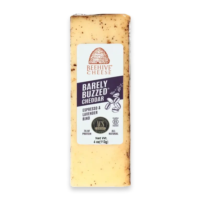 Barely Buzzed Cheddar Espresso & Lavender Rind Cheese