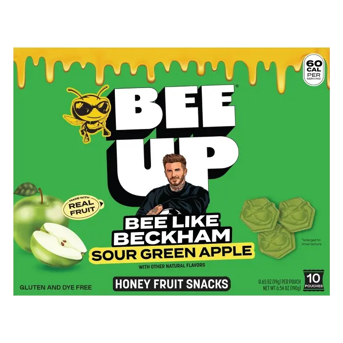 BEEUP Sour Green Apple Honey Fruit Snacks, 6.54oz/10ct