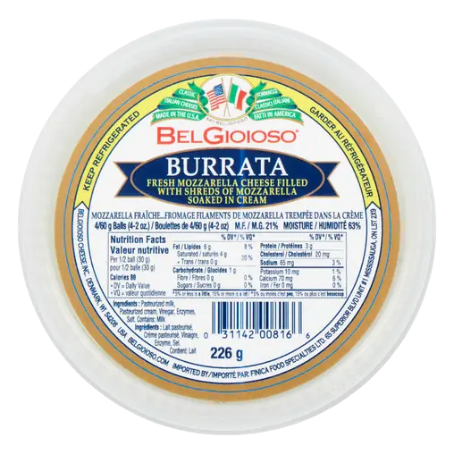 Burrata Fresh Mozzarella Cheese 226 g