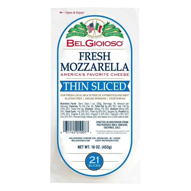 BelGioioso Fresh Mozzarella Cheese Thin Sliced Log, 16oz