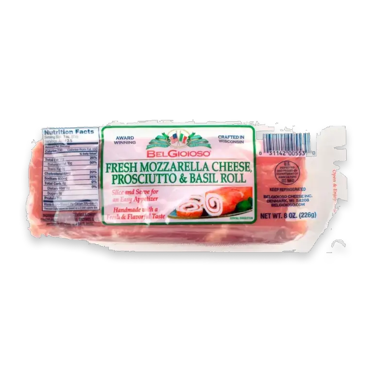 Fresh Mozzarella Cheese Prosciutto & Basil Roll
