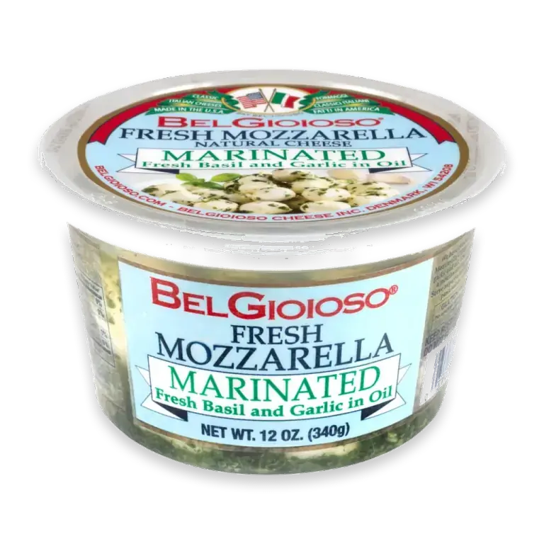 Fresh Mozzarella Marinated Basil & Garlic, Ciliegine, Cup 12oz.