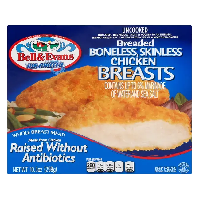 Chicken Breasts, Breaded Boneless, Skinless