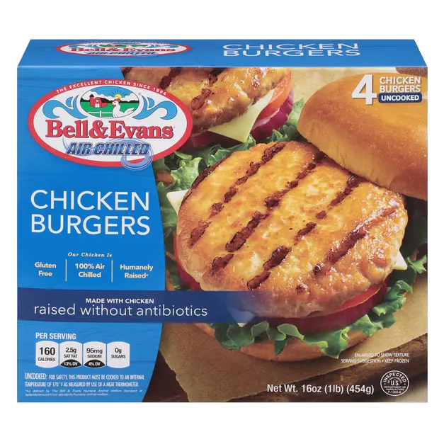 Chicken Burgers Uncooked - 4 ct Frozen