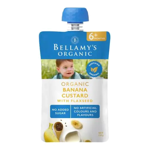 Banana Custard With Flaxseed 6 + Months