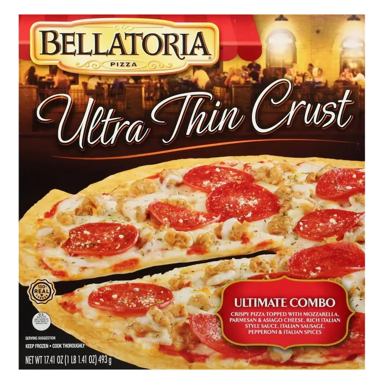 Bellatoria Ultra Thin Crust Ultimate Combo Frozen Pizza, 17.41oz