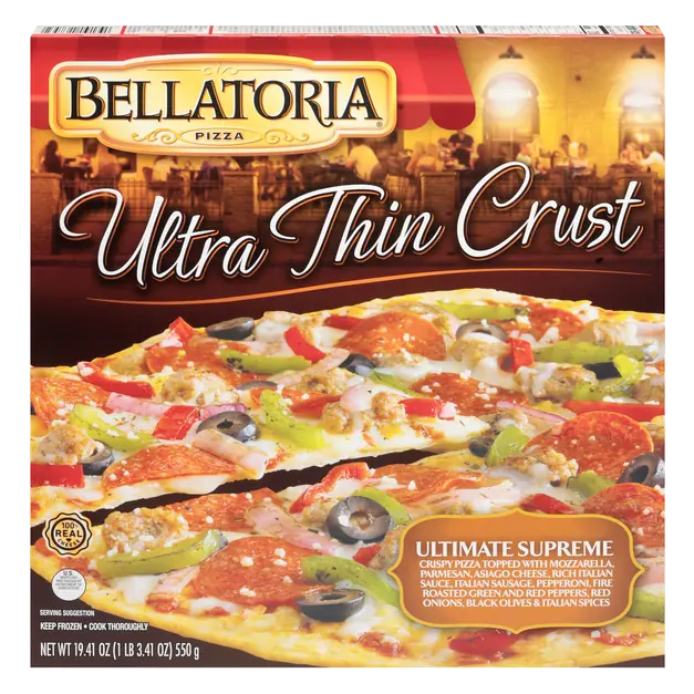 Ultra Thin Crust Ultimate Supreme Pizza Frozen