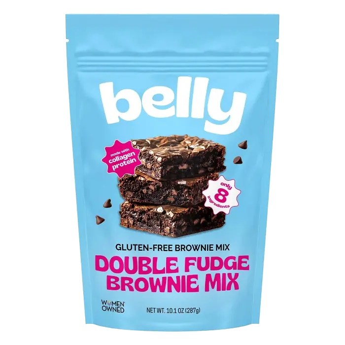 Belly Gluten Free Double Fudge Brownie Mix with Collagen, 10.1oz
