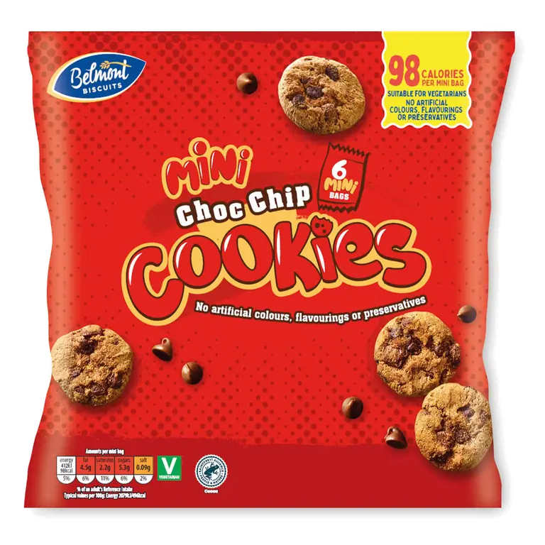 6 Pack Mini Chocolate Chip Cookies