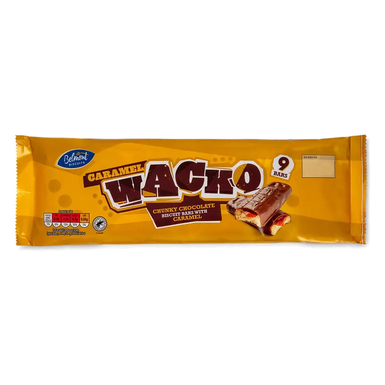 Caramel Wacko Biscuit Bars 9 Pack