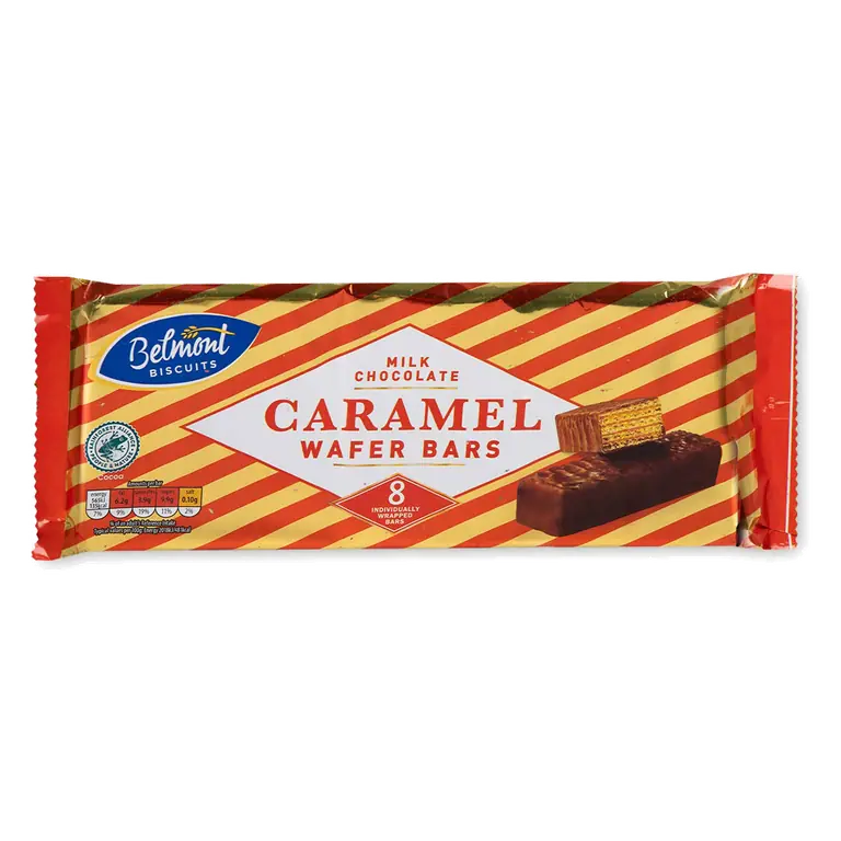 Milk Chocolate Caramel Wafer Bars 8 Pack