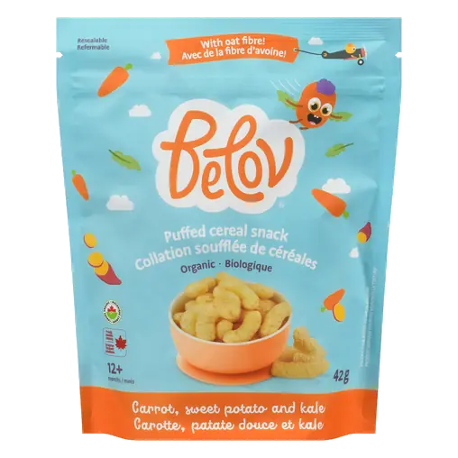 Organic Cereal Puffed Snacks Carrot Sweet Potato and Kale 42 g