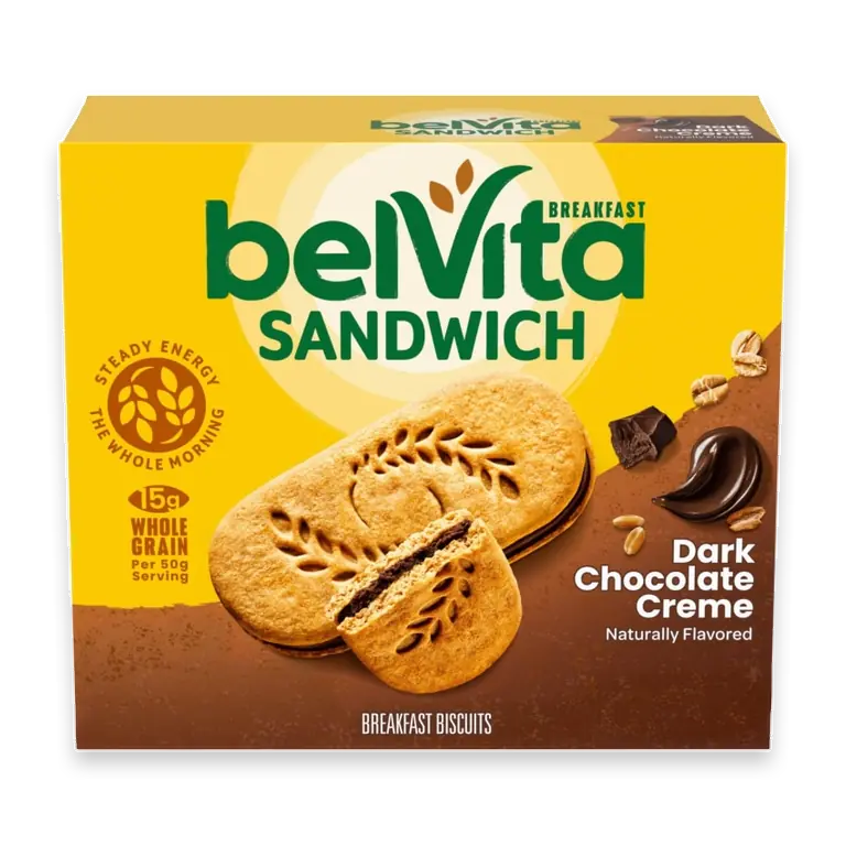Dark Chocolate Creme Breakfast Bar Biscuit Sandwiches